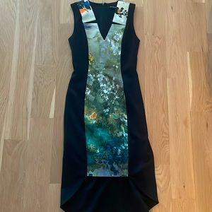 Black halo cocktail dress
